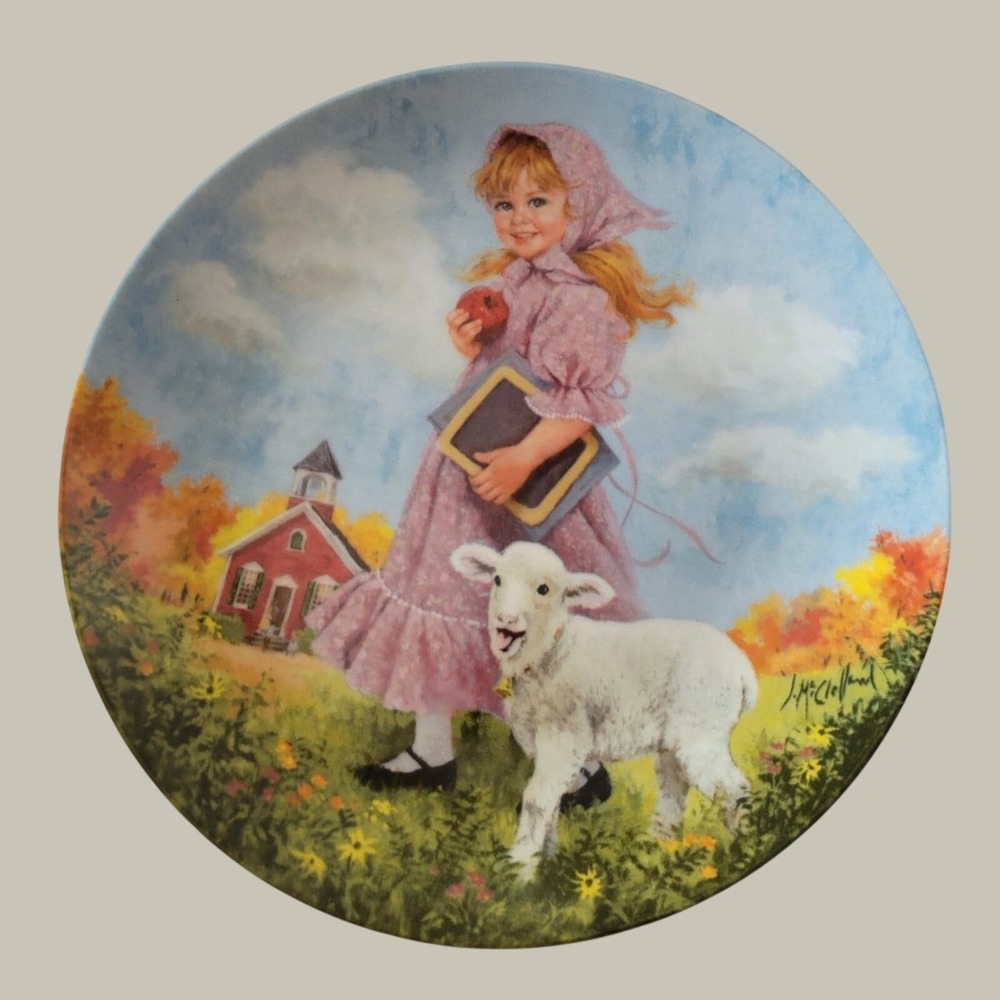 Reco Collector Plate Mary Had a Little Lamb Mother Goose Vintage 1985 Multicolor